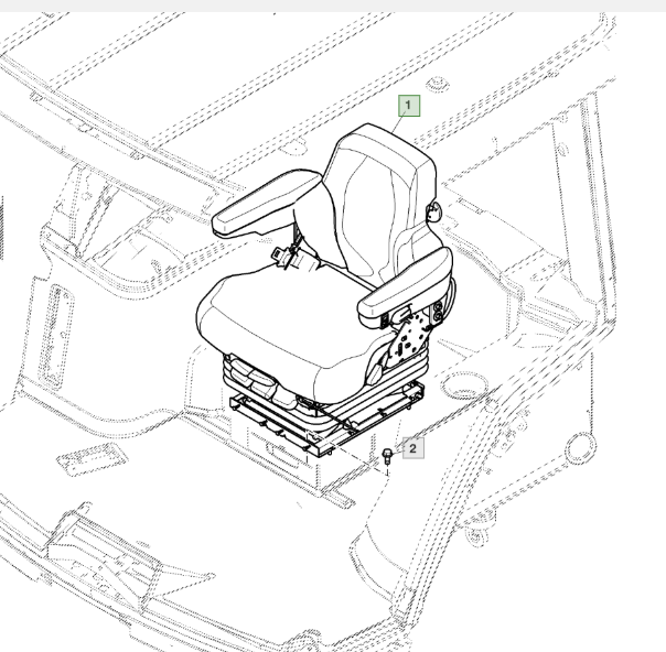 ASSENTO COM SUSPENSÃO PNEUMÁTICA | JOHN DEERE | RE596295 - Image 2