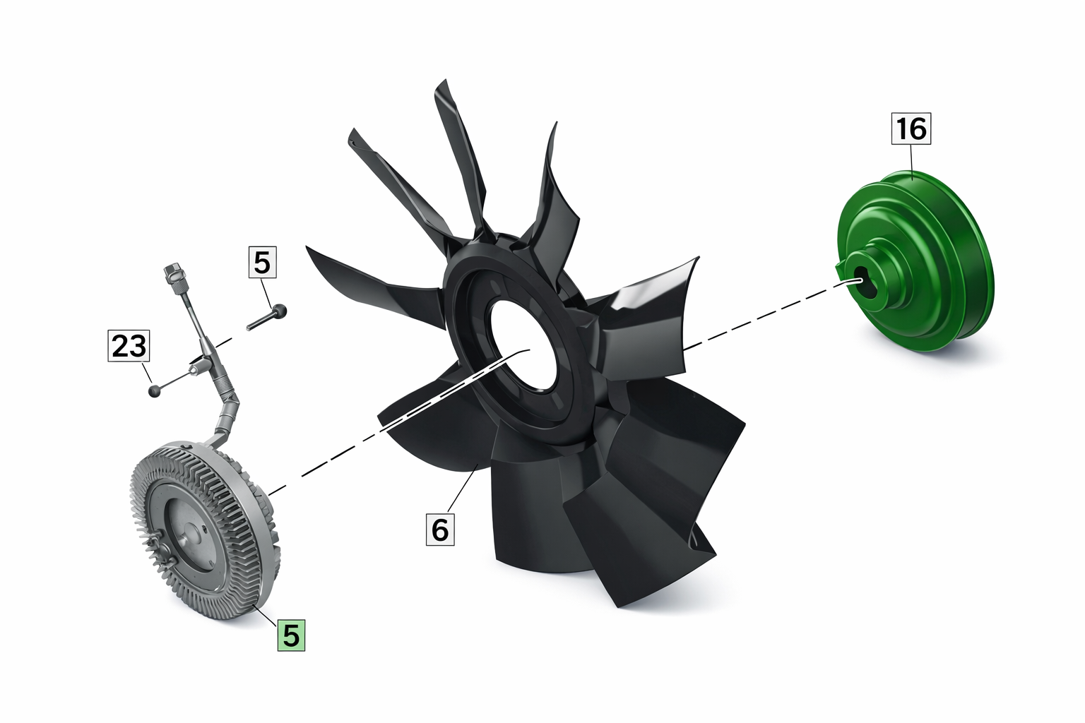 POLIA VISCOSA DE ACIONAMENTO DO VENTILADOR | JOHN DEERE | AN402324 - Image 2