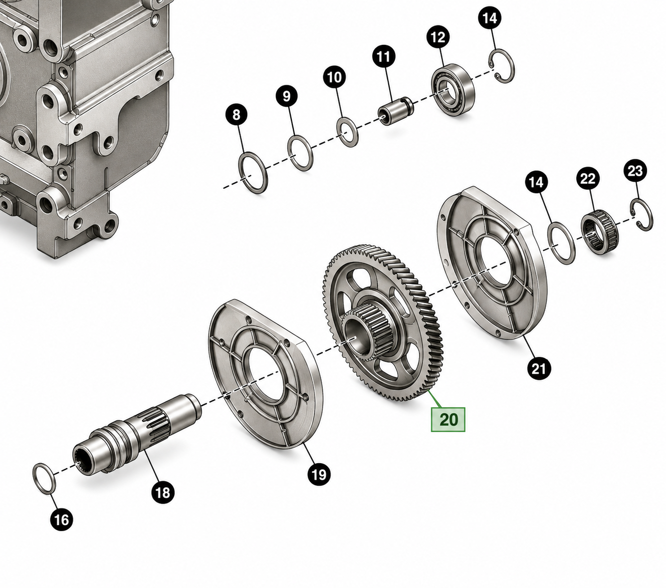 RE64466 | ENGRENAGEM DE ACIONAMENTO DE SAÍDA COM DEFLETOR | JOHN DEERE - Image 2